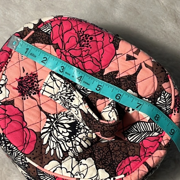 Vera Bradley retired mocha rouge pattern makeup cosmetics toiletries travel bag - Picture 9 of 11